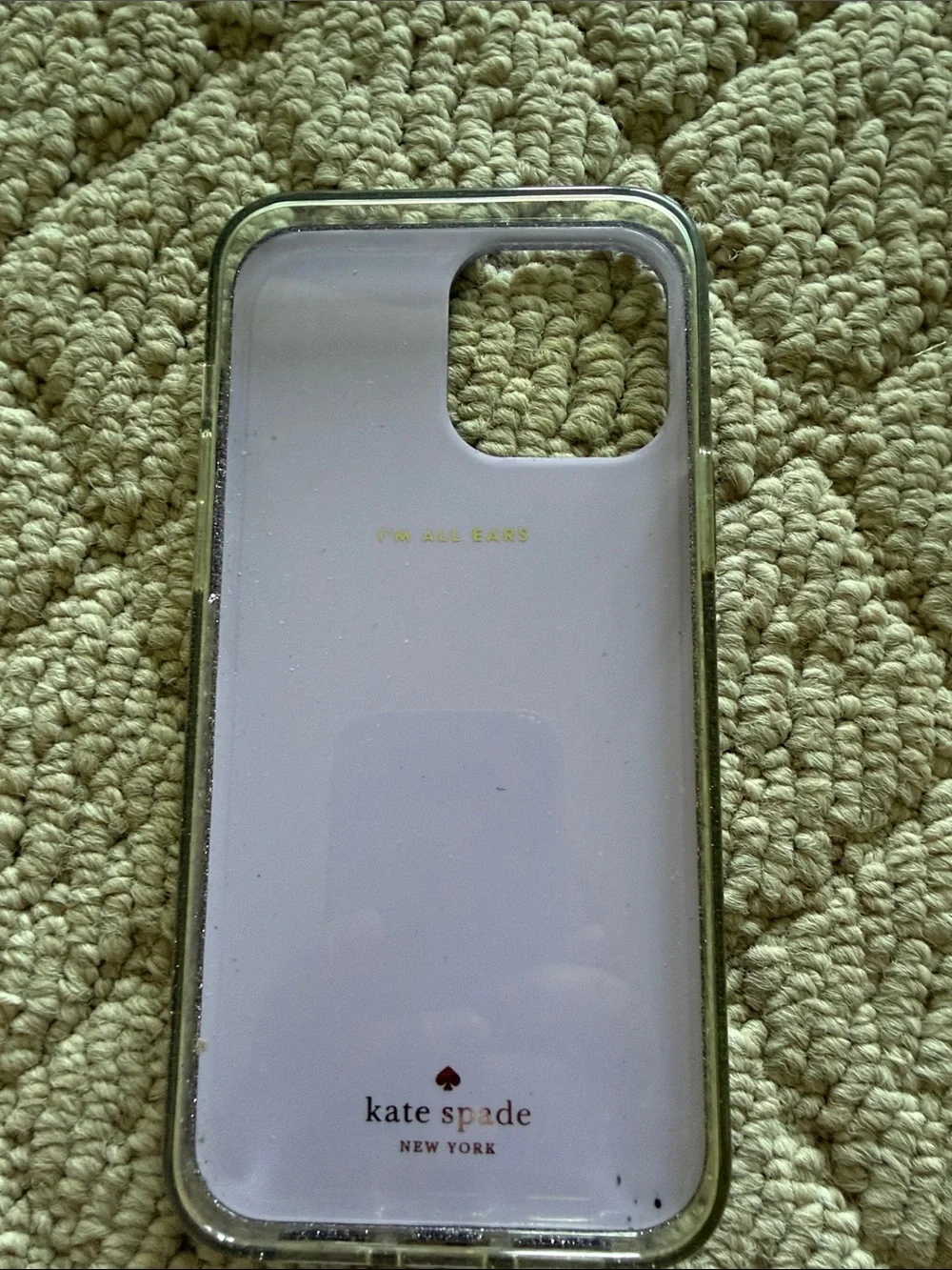 kate spade glitter lavender phone case with gold ring grip